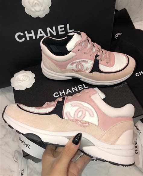 chanel white and pink sneakers|Chanel sneakers pink inside.